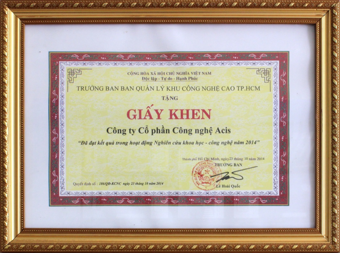 Certificate of Merit for Science & Technology Research