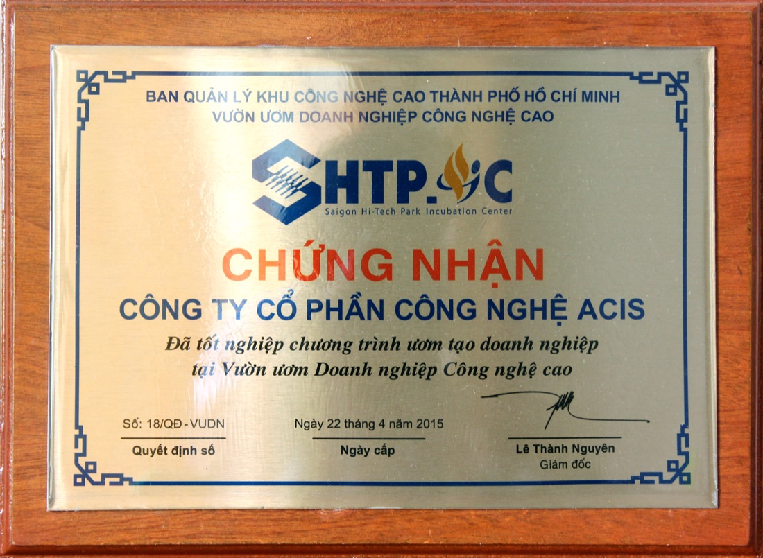 Incubation Program Graduation Certificate