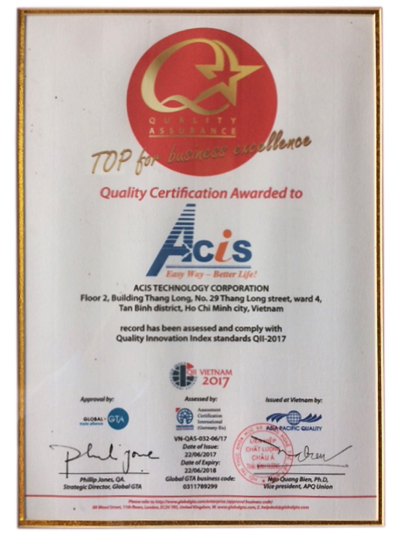 Quality Certification — Quality Innovation Index